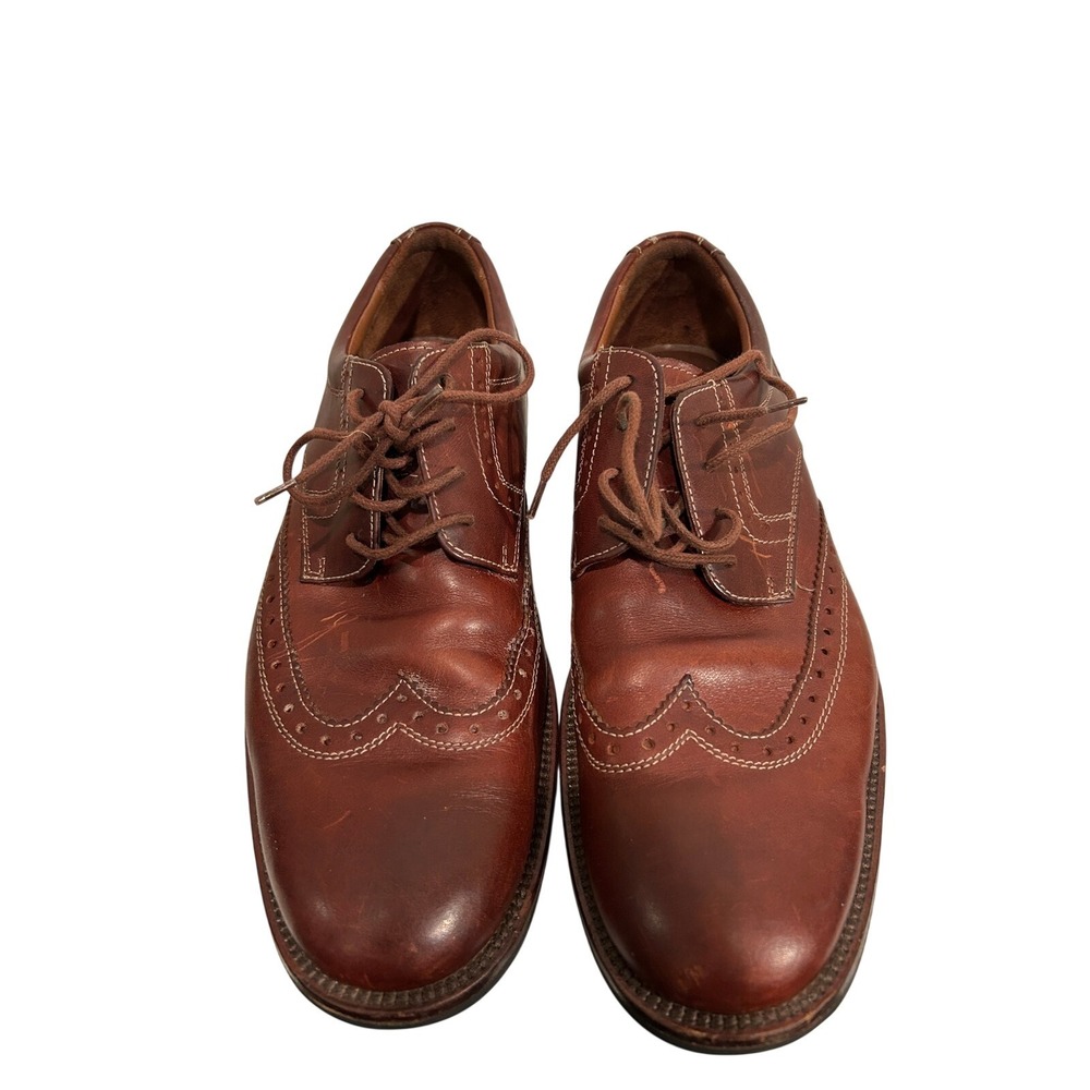 Johnston‎ & Murphy Brown Wingtip Oxford Men's Size 9.5 Leather Dress Shoes